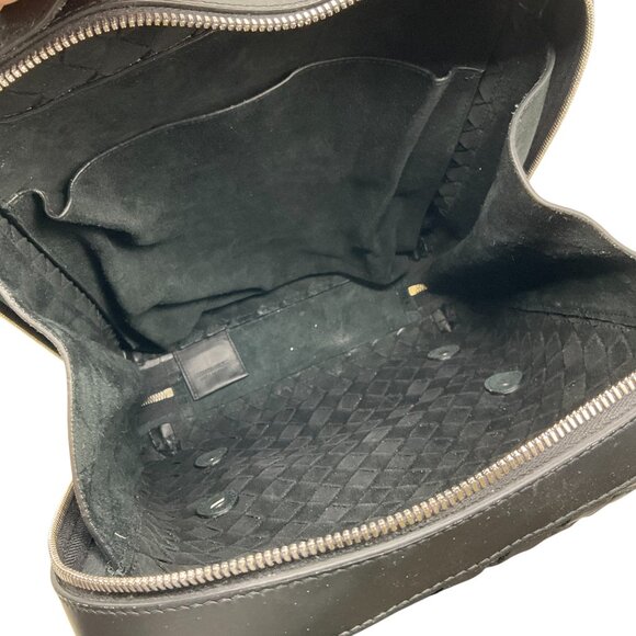 Bottega Veneta Black Leather Intrecciato Backpack main image 5